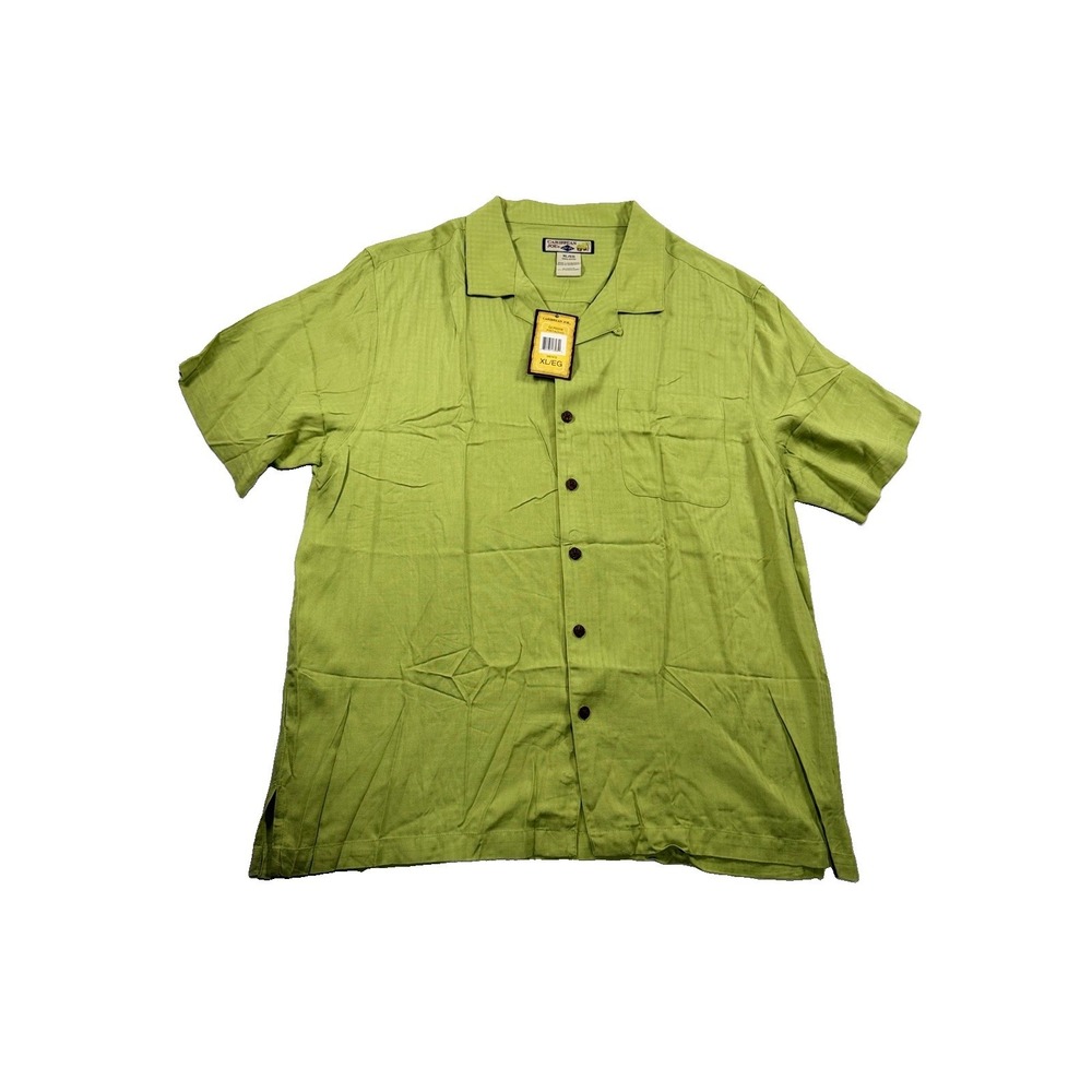 Caribbean Joe Let Go Mens XL Resort Shirt Pistachio Green Vacation Rayon